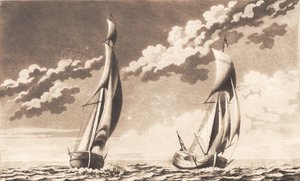 Suite di navi. 2 yacht da J.F. Clemens