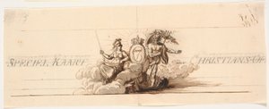 Bozza per vignetta del titolo e prospetto per mappa di Christiansø da J.F. Clemens