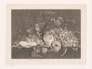 Natura morta con frutta e ostriche da J.L.L.C. Zentner