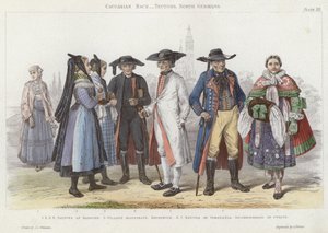 Razza caucasica, teutoni, tedeschi del nord da J.L. (after) Williams