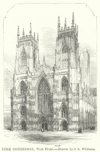 Cattedrale di York, facciata ovest da J.L. (after) Williams