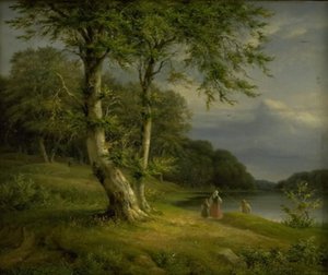 Paesaggio boscoso vicino al Lago Bagsværd