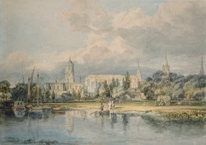 Vista sud della Chiesa di Cristo ecc. dai prati, 1798-1799 da Joseph Mallord William Turner