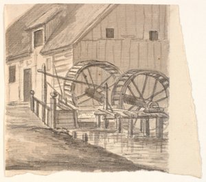 Ruota del mulino e parte del mulino da J.P. Møller