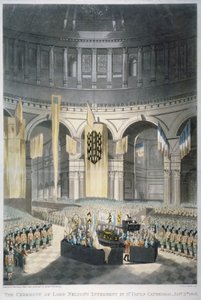 La cerimonia della sepoltura di Lord Nelson nella Cattedrale di San Paolo, Londra, 1806 da JR Hamble