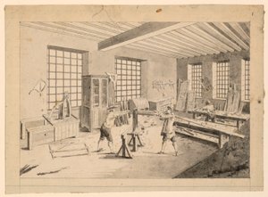 Laboratorio di un falegname dall