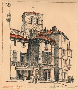 La Place du Murier, con la torre della Chiesa di St Andre, ad Angouleme, Francia da JR Rowe