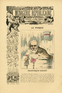Illustrazione di J. Blass (1847-1892) in Menagerie Republicaine Galleria umoristica dei principali personaggi della Terza Repubblica da J. (1847 1892) Blass