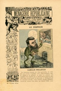 Menagerie Republicaine Galleria umoristica dei principali personaggi della Terza Repubblica, numero 29, Satirico a colori da J. (1847 1892) Blass