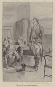 Washington e il governatore Dinwiddie (litografia) da J. (after) Steeple Davis