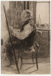 Artista seduto al cavalletto