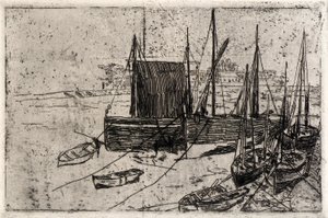 Barche a Port Erin--Isola di Man da J. Alden Weir