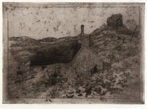 La capanna del pescatore sulla collina - Isola di Man da J. Alden Weir