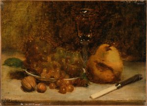 Uva, coltello e bicchiere da J. Alden Weir