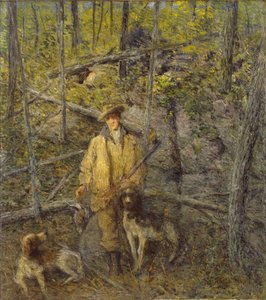 Cacciatore e cani da J. Alden Weir