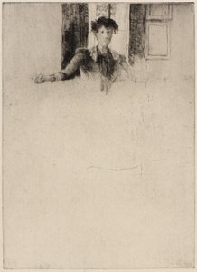 Schizzo vicino alla finestra da J. Alden Weir
