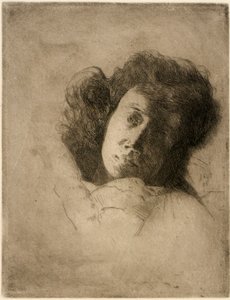 Studio di una testa di donna da J. Alden Weir