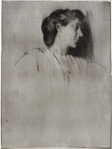 Studio di una testa di donna di profilo da J. Alden Weir