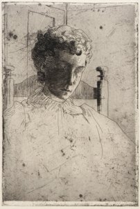 Donna che guarda in basso da J. Alden Weir