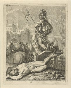 Achille con il corpo di Ettore dietro il suo carro trionfale da J. Alexander Janssens