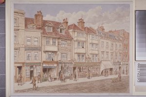 Vista dei numeri 140-156 sul lato ovest di Borough High Street, 1888 da J. Appleton