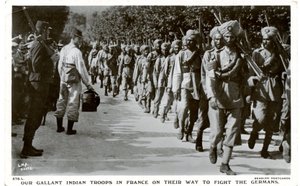 Le nostre valorose truppe indiane in Francia in viaggio per combattere i tedeschi da J. Beagles and Co. London