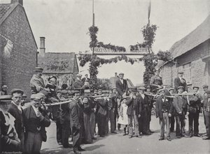 Fiera del palo di Corby, portare e impalare i visitatori da J. Benjamin Stone