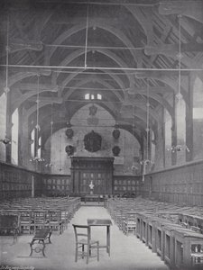 Lancio di frittelle alla Westminster School, la Grande Sala da J. Benjamin Stone