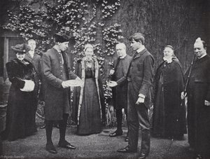 Lancio di frittelle alla Westminster School, il vincitore riceve la sua Guinea da J. Benjamin Stone
