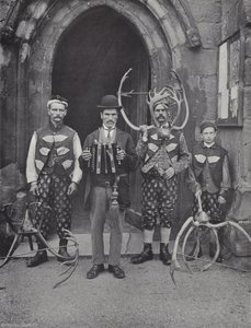 La danza del corno, Abbots Bromley, quattro dei performer da J. Benjamin Stone