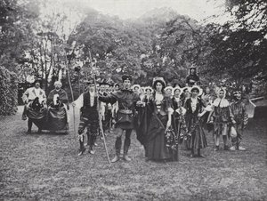 Il corteo di Sherborne, ballerini di Morris nel bosco da J. Benjamin Stone