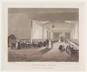 Sala da pranzo, manicomio da J. Bluck