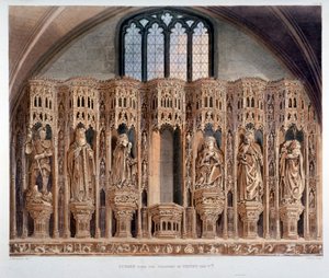 Schermo sulla cappella di Enrico V, Abbazia di Westminster, Londra, 1811 da J Bluck