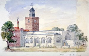 Chiesa di All Hallows-by-the-Tower, Londra, c. 1840 da J Cooke
