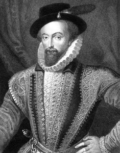 Sir Walter Raleigh, scrittore, poeta, cortigiano, avventuriero ed esploratore inglese, 1821 da J Fitler