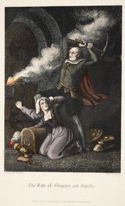 Il destino di Chowles e Judith, da Old Saint Pauls, pub. 1847 (incisione colorata a mano) da J. Franklin