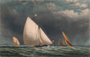 La Regata, Yacht che Girano la Boa, XIX secolo da J Godden