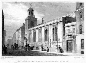 Chiesa di Santa Caterina Cree, Leadenhall Street, Città di Londra da J. Gough