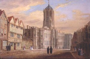 Oxford: Tom Tower e la facciata ovest del Christ Church College da J. Harwood