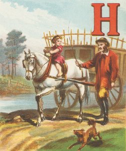 H: H è il cavallo, così elegante e forte; tira il carro del fieno verso il prato da J. Howard