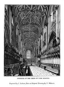 Interno del coro della cattedrale di York da J. Jackson