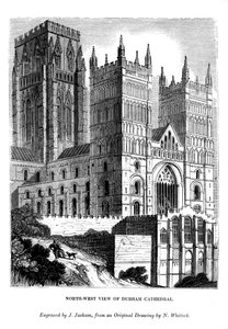 Vista nord-ovest della Cattedrale di Durham da J. Jackson