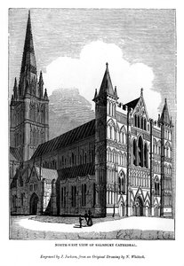 Vista nord-ovest della Cattedrale di Salisbury da J. Jackson