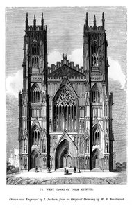 Facciata ovest della Cattedrale di York, c1820-1830 1843 da J. Jackson