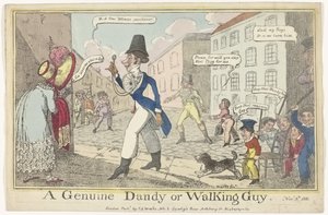 Caricatura del dandy nel giorno di Guy Fawkes da J. Lewis Marks