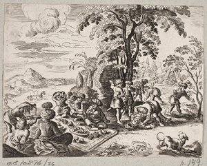 Illustrazione per Adam Olearius, “Persianischer Rosenthal von einem Sinnreichen Poeten Schich Saadi [...]”, Schleswig 1660 da J. Muller