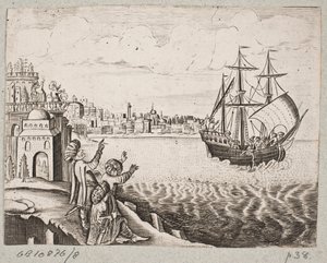 Illustrazione per Adam Olearius, "Persianischer Rosenthal von einem Sinnreichen Poeten Schich Saadi [...]", Schleswig 1660 da J. Muller