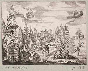 Illustrazione per Adam Olearius, "Persianischer Rosenthal von einem Sinnreichen Poeten Schich Saadi [...]", Schleswig 1660 da J. Muller