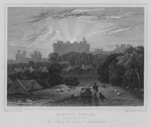 Castello di Alnwick, Northumberland, La Residenza del Duca di Northumberland da John Preston Neale