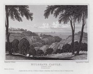 Castello di Mulgrave, vista generale, Yorkshire da John Preston Neale